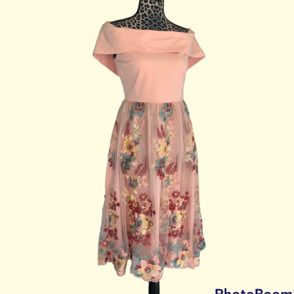 Gianni Bini Laura Floral off the shoulder Dress A25004 - Picture 2 of 14